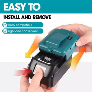 Fuente de Alimentación Cargador con Puertos USB Dobles y Luz LED Adaptador <span class=keywords><strong>ADP05</strong></span> para Baterías Makita de 14.4V y 18V - Product Image 2