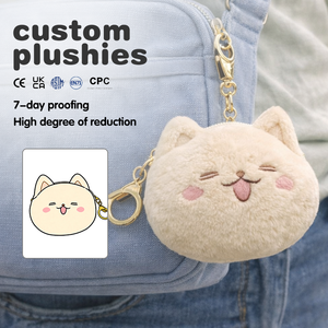 Porte-monnaie en peluche mignon avec <span class=keywords><strong>oreilles</strong></span> mobiles, doublure en maille, tissu en coton, fermeture éclair - Mini portefeuille et sac pour écouteurs avec porte-clés - Product Image 1