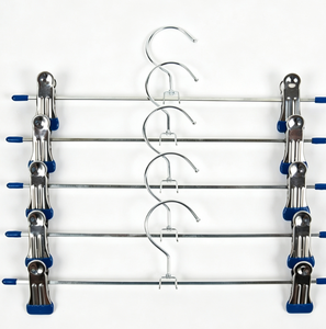 Metal PVC Coated Pants <b>Hanger</b> with Anti-Slip Clips, Non-Rust Metal Trouser <b>Hanger</b> for Clothing Store Garment Display - Product Image 1