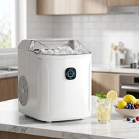 Machine à glaçons de comptoir grande capacité, 44 lb/24h avec pelle et panier, machine à glaçons portable autonettoyante, pour la maison, le bar et les fêtes
