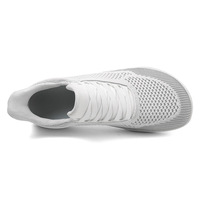 Chaussures d'entraînement unisexes grande taille à lacets, à bout large, style pieds nus, couleur unie, tige en maille respirante, semelle extérieure en caoutchouc souple, légères