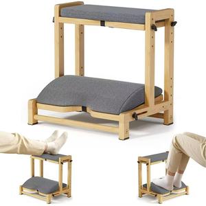 Cross-border wooden footstool, solid wood <b>adjustable</b> <b>table</b> footstool, double-layer wooden footrest. - Product Image 1