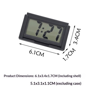 Mini horloge numérique à grand écran pour tableau de bord de voiture, horloge électronique autocollante, mini horloge pour tableau de bord de camion - Product Image 4