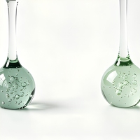 Raymond OEM Premium Kristallen Rode Wijn- & Martini Glazenset Lichtgroen & Groene Bubbelbalvoet. voor Thuis, Bar & Restaurant.