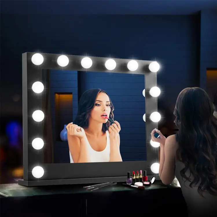 Populaire Hollywood hot koop led lamp dimbare make up spiegel verlichte tafel/bureau top make-up spiegel smart spiegel IP44