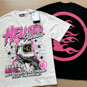 เสื้อยืดคอกลมแขนสั้นทรงหลวม รุ่น 2026 New Hell Star Space Skull Retro Distressed  ผ้าฝ้ายผสมใยไผ่ แห้งเร็ว ลายตัวอักษรแบบดิสเทรส สไตล์ฮิป - Product Image 3