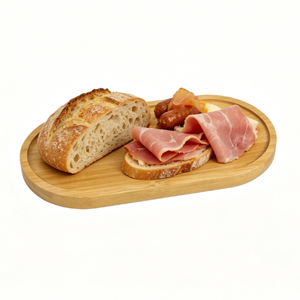 Plateau ovale en bois de bambou, soucoupe à thé, plateau à café, plateau à collations, plat à fruits pour hôtels, restaurants, maison, style bois naturel, assiette à nourriture - Product Image 2