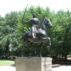 Бронзовая скульптура, металлическая поделка, французская героина, статуя на лошади, для продажи