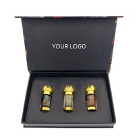 Boîte en carton de velours de luxe à logo personnalisé Boîte à tiroir coulissant noir Boîtes de parfum avec flacon