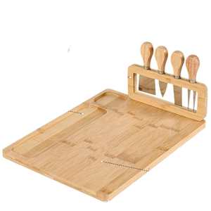 Ensemble de planches à fromage en bambou avec couteaux, grand plateau de service pour charcuterie, collations et fruits - Product Image 5