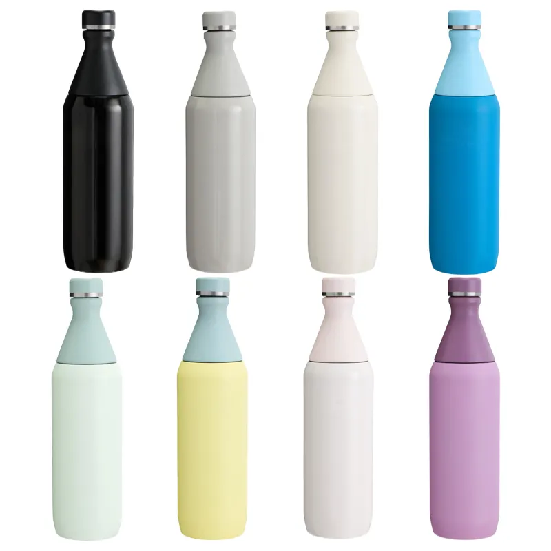 زجاجة مياه 34 أونصة مميزة مصنوعة من الستانليس ستيل ومعزولة بغطاء مانع للتسرب 20 أونصة ترمس رياضي لصالات الألعاب الرياضية