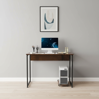Bureau d'ordinateur de style moderne du milieu du siècle personnalisable, bureau de jeu Lacoo de 63 pouces, bureau d'ordinateur en forme de Z avec roulettes