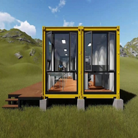 Petite villa portable en verre durable, petit conteneur d'expédition bon marché, petit kit mobile pour maisons