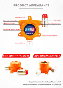 Détecteur de gaz monoxyde de carbone (CO) certifié ATEX/CE DUOTESI, orange-noir, provenant d'une usine de haute technologie certifiée pour la sécurité des chaudières industrielles - Product Image 5