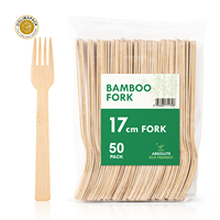 OOLIMAPACK Ensemble de couverts en bambou écologique 170mm 6.7 "Fourchette en bambou 170mm Couverts biodégradables pour pique-niques Camping Personnalisables