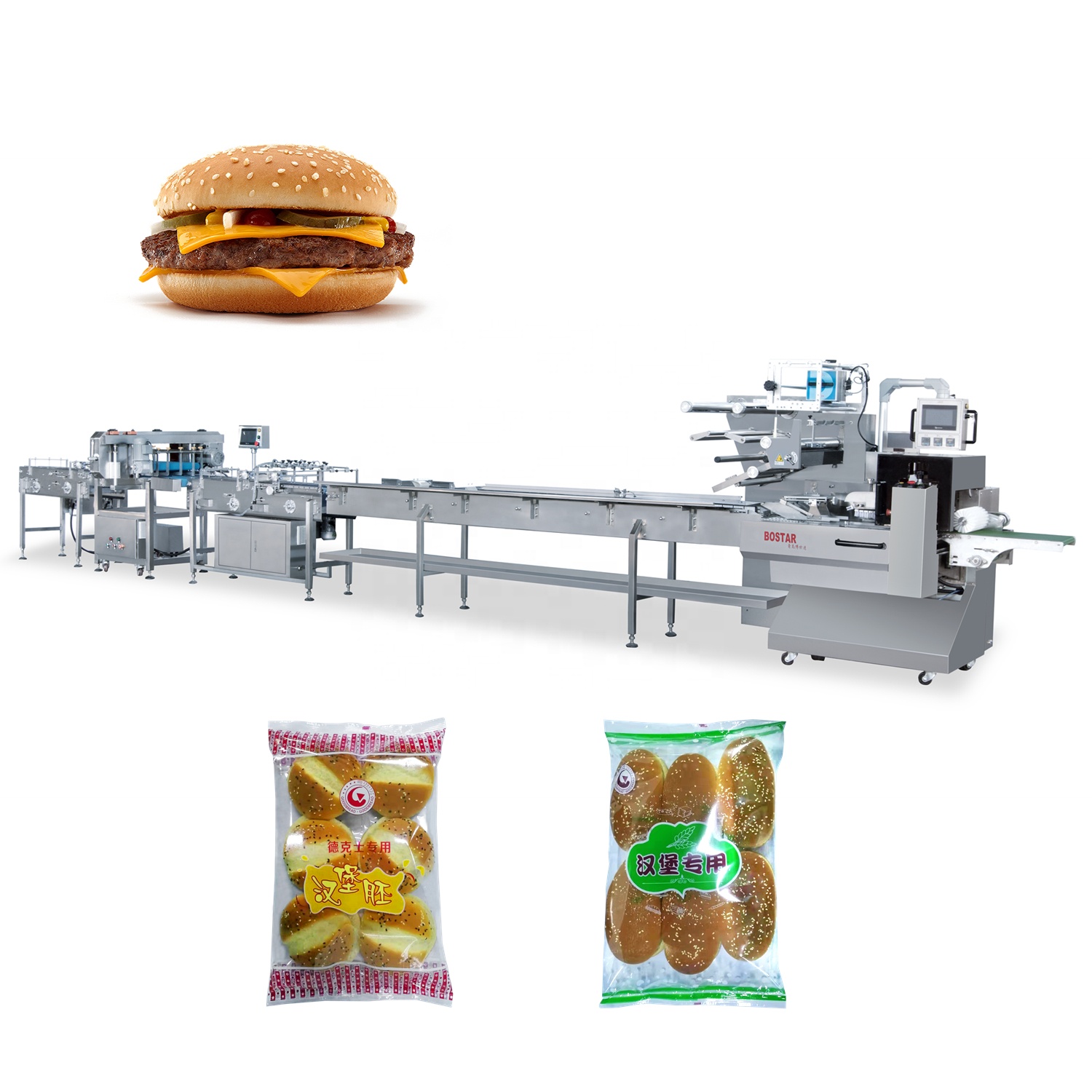 Автоматическая фидерная машина Buns Flowpack, пластиковая, Пакистанская Упаковочная продукция для ресторанов, Узбекистана, Филиппин, Малайзии