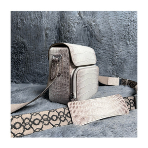 <span class=keywords><strong>Bolso</strong></span> de Mensajero de Hombro para <span class=keywords><strong>Hombre</strong></span>, Diseño de Alta Calidad, Elegante, Exótico, <span class=keywords><strong>Piel</strong></span> de Cocodrilo Genuina, Color Himalaya - Product Image 3