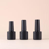 Flacon de gel à ongles classique en plastique noir mat 3,5 ml, anti-fuite avec pinceau, flacon de vernis à ongles