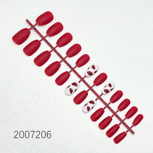 Diseño de tendencia 24PCS ABS DIY Manicura Uñas artificiales Encantador patrón cuadrado y de ataúd para arte de uñas - Product Image 4