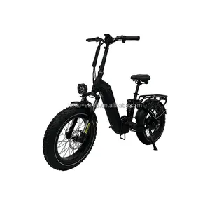 New arrival step thru foldable ebike with full suspension belt drive 500w electric bicycle folding electric bike for city