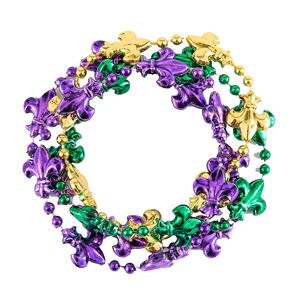 Carnavalsvieringen Thema Evenementen Geschenken 7 "Swirl Paars, Groen Goud Voetbal Mardi Gras Armband - Product Image 2