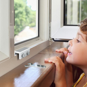 Window Limiter Aluminum Alloy Crescent <b>Lock</b> For Child Safety Window Door <b>Latch</b> Easy Install Minimalist Design - Product Image 1