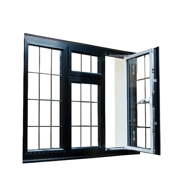 2018 New product aluminum alloy and PU fiberglass casement window with double tempered glass