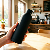 Gourde isotherme double paroi en acier inoxydable écologique colorée 350ML/500ML/750ML, portable pour l'extérieur, à petite ouverture