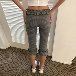 Pantalon Capri Y2K à pois pour femme, taille haute élastique, coupe slim, legging court décontracté, style vintage - Product Image 3