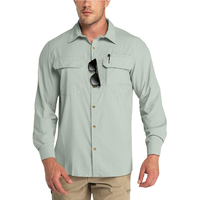Chemise de pêche pour homme personnalisée OEM en polyester respirant, résistant aux UV, séchage rapide et confortable, vente en gros