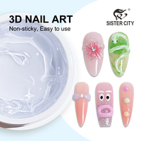 Gel UV LED de renforcement grande capacité, non toxique, pour modelage 3D, sculpture, fleurs, nail art DIY, végétalien, longue durée