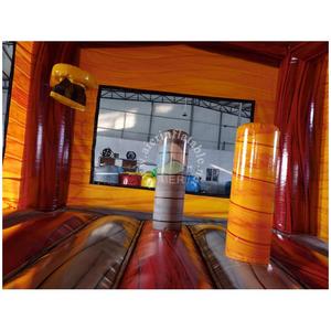 Château gonflable jaune et rouge vibrant sur <span class=keywords><strong>le</strong></span> thème du château, avec tourelle, pour enfants, idéal pour les fêtes en extérieur et les jeux sécurisés - Product Image 4