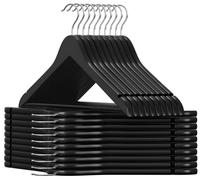 Cintres en bois noir pour vêtements, vente en gros, sur mesure, en bois massif, pour manteaux et pantalons, support de rangement pour vêtements