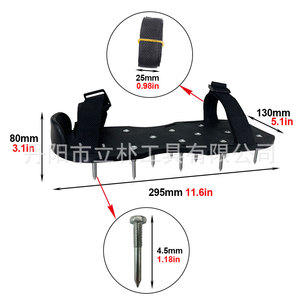 Spiked Shoes For Soil Loosening 295mm Black Plastic With <b>Hook</b> And Loop Closure Unisex Garden <b>Tool</b> - Product Image 1