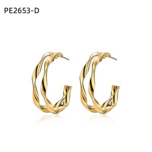 Pendientes de aro Amy Amy Fashion, aleación chapada en rodio, joyería de fiesta para mujer PE2653 - Product Image 2