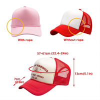 Gorra Trucker de Malla de Poliéster de 6 Paneles con Estampado por Sublimación MR.R, Ajustable con Cierre a Presión, Bicolor, Unisex, para Adultos, Verano