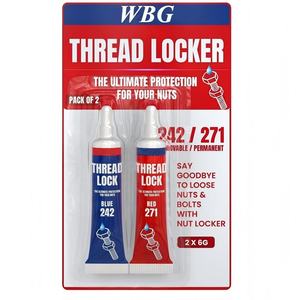 กาวล็อคเกลียวชนิดแอนาโรบิก WBG 271 272 242 243 แรงยึดปานกลาง แข็งแรง แห้งเร็ว ทนน้ำมัน สีน้ำเงิน สีแดง - Product Image 1