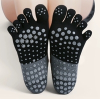 Chaussettes de yoga et de Pilates pour femmes, cinq doigts, en coton écologique, tricotées, antidérapantes, avec logo personnalisé, de haute qualité, fabriquées en usine
