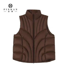 Alta calidad Otoño Invierno cálido 90 pato blanco abajo <span class=keywords><strong>pluma</strong></span> chaqueta sin mangas acolchado chaleco acolchado para <span class=keywords><strong>mujer</strong></span> - Product Image 1