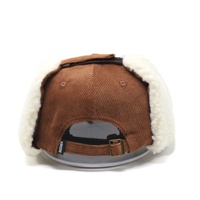 Casquette Snapback 7 Panneaux en Corduroy avec Logo Brodé 3D Personnalisé, Rabats d'Oreilles Hiver, Style Hip Hop Sportif d'Extérieur, Vente en Gros