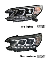 Ensemble de phares à LED pour Honda CR-V 2012-2014, avec bande DRL en forme de C et clignotants séquentiels, boîtier noir, pour mise à niveau