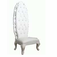 Chaise de Mariage et d'Événement, Chaise de Mariée à Dossier Haut, Chaise Trône de Roi pour Hôtel, Banquet, Hôpital, Villa, Design Moderne en Bois et Cuir