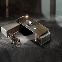 Bureau de direction moderne en L, en MDF E0, pour espace de PDG, mobilier de bureau exécutif, Escritorios Importados De China