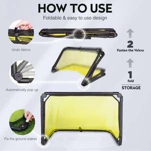 But de football pliable pour enfants - Équipement d'entraînement de football léger et portable, filet de but en PVC pliable automatiquement avec sac de transport - Product Image 5