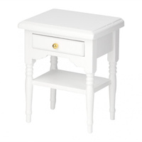 Miniature Chambre Meubles En Bois Blanc Couleur Cabinet Modèle Mini Table De Chevet pour Enfants Dollhouse