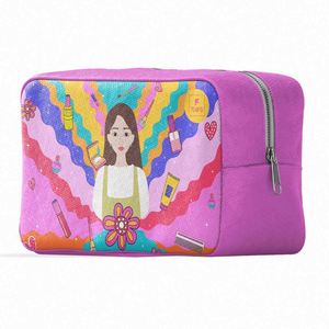 Bolsas de Cosméticos de Lona Personalizadas de Alta Calidad con Cierre de Cremallera y Diseño de Personajes a la Moda - Product Image 1