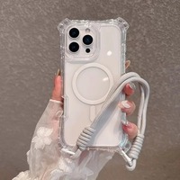 Coque de téléphone 3 en 1 pour iPhone 16 15 14 13 12 Pro Max 11, avec aimant puissant, protection anti-chute aux quatre coins, petite taille.