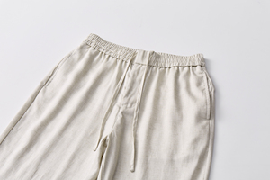 Factory Price Customized High Quality Blank Lightweight Casual Canvas <b>Wide</b> <b>Leg</b> Fit Men Suit Pants - Product Image 2