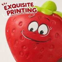 Jouet anti-stress en PU souple en forme de fraise à remontée lente pour enfants et adultes