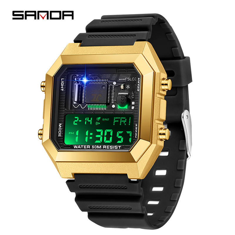 SANDA 6216 Men's Quartz Analog Sports Watch - Digital, Waterproof